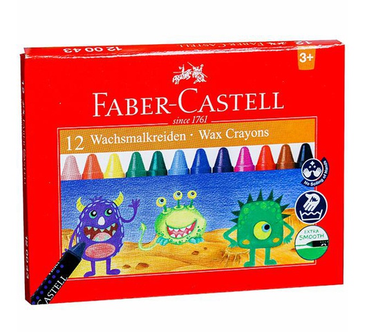 Faber Castell Crayons Regular Wax 12 pieces 75mm