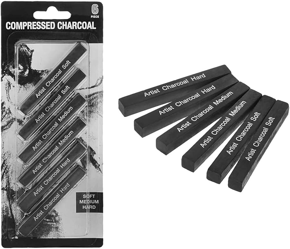Compressed Charcoal Sticks 6pcs